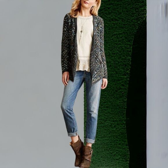 Anthropologie MOTH Keavy Jacquard Sweater Jacket XS - Picture 8 of 8